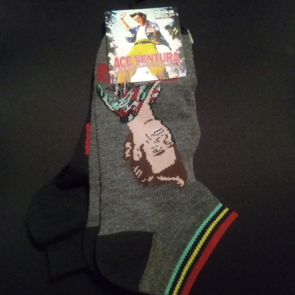 Ace Ventura Pet Detective Ankle Socks 2 Pairs Size 7-12